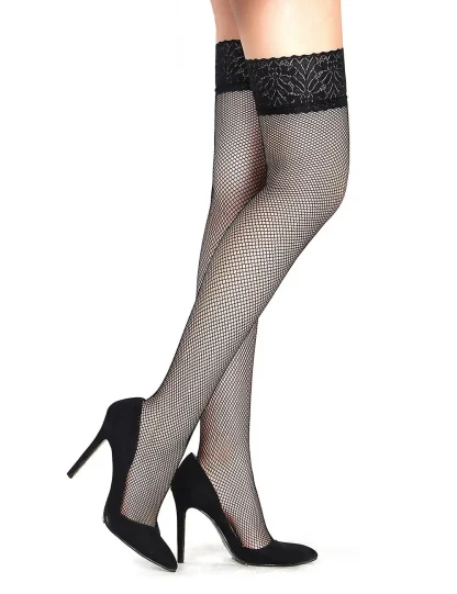 Black Lace Top Patchwork Stockings