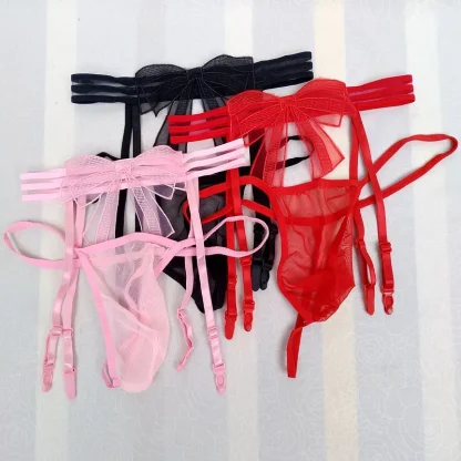 Bowknot See-Through Strap Garter Belt - Image 5