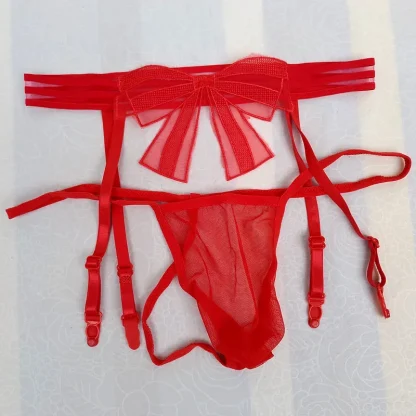 Bowknot See-Through Strap Garter Belt - Image 6