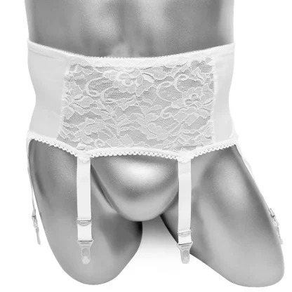 High-Waist Floral Lace Garter Belts with 6 Claws - Image 5