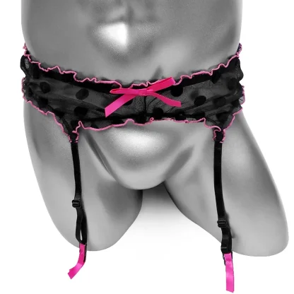 Lace Polka Dot Garter Belts - Image 2