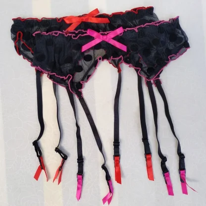 Lace Polka Dot Garter Belts - Image 6