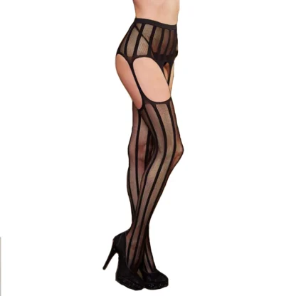 Thigh High Open Crotch Garter Stockings - Image 2