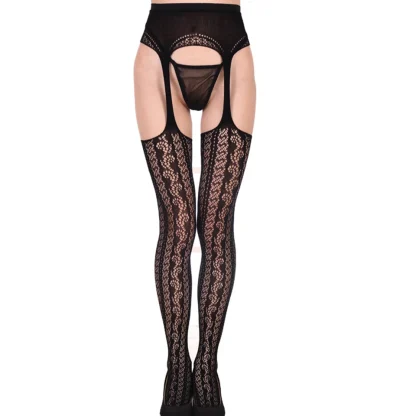 Thigh High Open Crotch Garter Stockings - Image 3