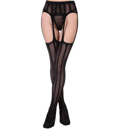 Thigh High Open Crotch Garter Stockings - Image 5