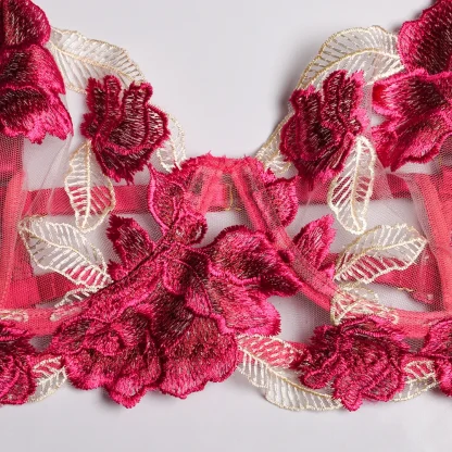 Embroidered Floral Garter Belts Set - Image 4