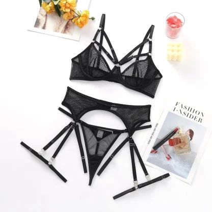 Temptation Mesh Set with Garter Belts - Image 4