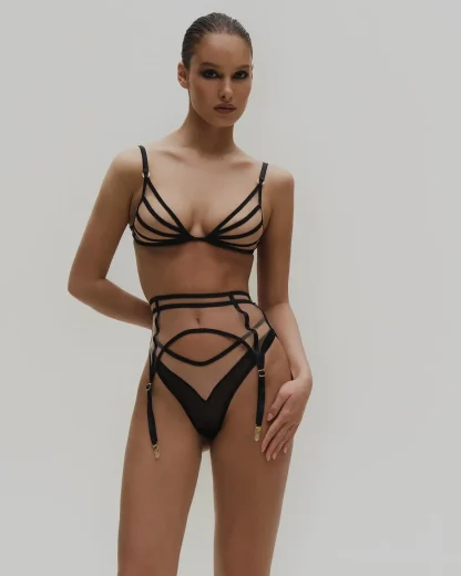 Transparent Bra and Garter Belt Set