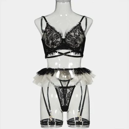 Delicate Ruffled Lace Garter Belt - Image 5