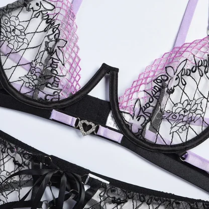 Bra Ruffle 3-Piece Garter Belts - Image 6