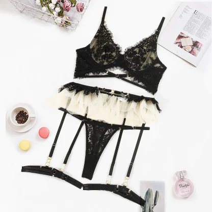 Delicate Ruffled Lace Garter Belt - Image 4